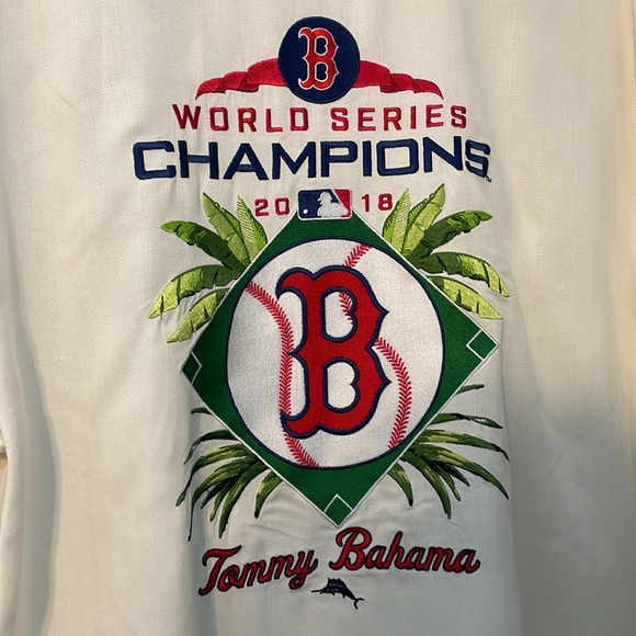 Tommy Bahama Boston Red Sox 100% Silk Button Up Shirt - Picture 3 of 9